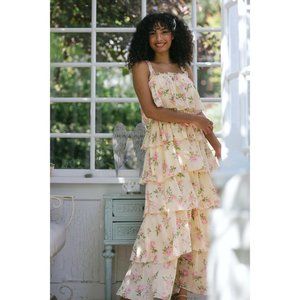 Morning Lavender Cleo Tiered Maxi Dress NWT